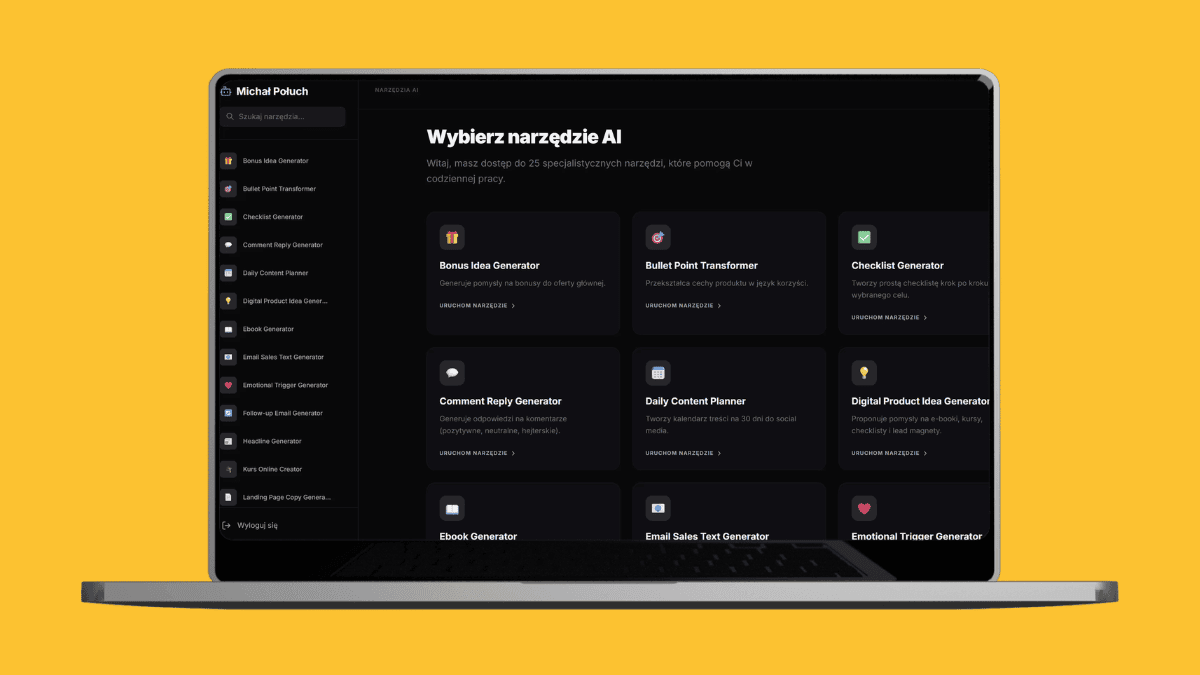 Platforma AI dla klientów programu Michała Połucha