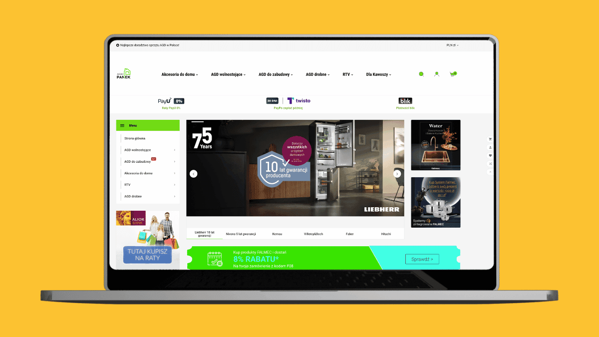 Redesign i optymalizacja sklepu PrestaShop - PanekAGD.pl